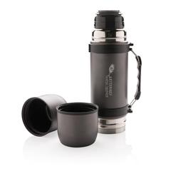 Vue Swiss Peak bouteille isotherme avec 2 tasses de couleur gris| Krokrodeal