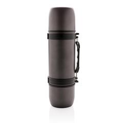 Vue Swiss Peak bouteille isotherme avec 2 tasses de couleur gris| Krokrodeal