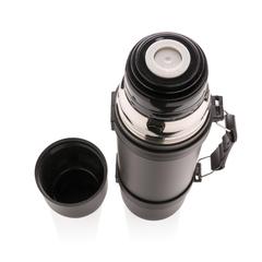 Vue Swiss Peak bouteille isotherme avec 2 tasses de couleur gris| Krokrodeal