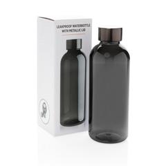 Vue Bouteille d'eau étanche avec bouchon en métal de couleur noir| Krokrodeal