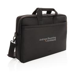 Vue Sac ordinateur en PU Swiss Peak de couleur noir| Krokrodeal