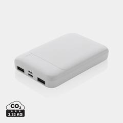 Vue Powerbank 5000 mAh en plastique recyclé RCS de couleur blanc| Krokrodeal
