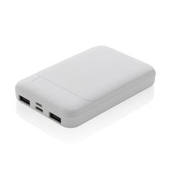 Vue Powerbank 5000 mAh en plastique recyclé RCS de couleur blanc| Krokrodeal