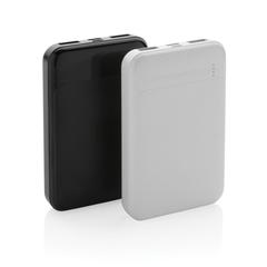 Vue Powerbank 5000 mAh en plastique recyclé RCS de couleur blanc| Krokrodeal