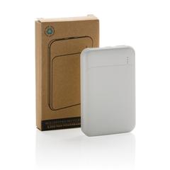Vue Powerbank 5000 mAh en plastique recyclé RCS de couleur blanc| Krokrodeal