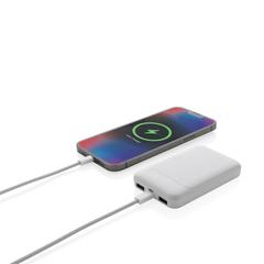 Vue Powerbank 5000 mAh en plastique recyclé RCS de couleur blanc| Krokrodeal