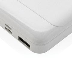 Vue Powerbank 5000 mAh en plastique recyclé RCS de couleur blanc| Krokrodeal