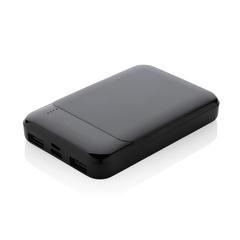 Vue Powerbank 5000 mAh en plastique recyclé RCS de couleur noir| Krokrodeal