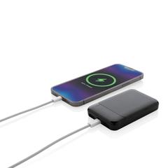 Vue Powerbank 5000 mAh en plastique recyclé RCS de couleur noir| Krokrodeal