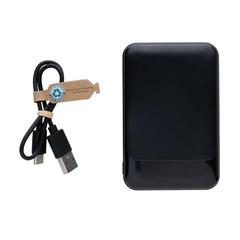 Vue Powerbank 5000 mAh en plastique recyclé RCS de couleur noir| Krokrodeal