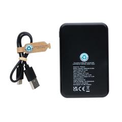 Vue Powerbank 5000 mAh en plastique recyclé RCS de couleur noir| Krokrodeal