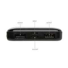Vue Powerbank 5000 mAh en plastique recyclé RCS de couleur noir| Krokrodeal