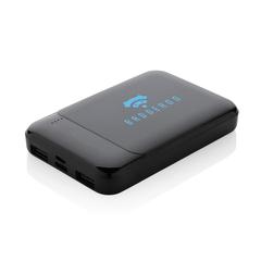 Vue Powerbank 5000 mAh en plastique recyclé RCS de couleur noir| Krokrodeal