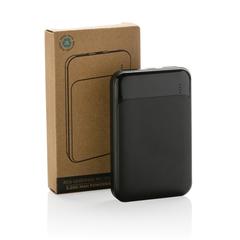 Vue Powerbank 5000 mAh en plastique recyclé RCS de couleur noir| Krokrodeal