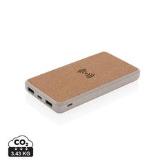 Powerbank 8000 mAh 5W en fibre de paille et liège publicitaire pas cher