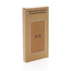 Vue Powerbank 8000 mAh 5W en fibre de paille et liège de couleur vert| Krokrodeal