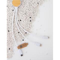 Vue Câble Ontario 6-en-1 en plastique recyclé RCS de couleur blanc| Krokrodeal