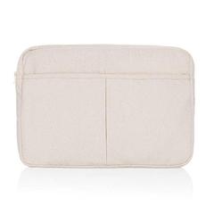 Vue Pochette ordinateur 15,6'' en coton recyclé AWARE™ Laluka de couleur blanc| Krokrodeal