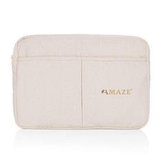 Vue Pochette ordinateur 15,6'' en coton recyclé AWARE™ Laluka de couleur blanc| Krokrodeal