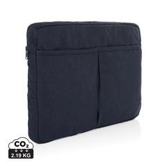 Vue Pochette ordinateur 15,6'' en coton recyclé AWARE™ Laluka de couleur bleu| Krokrodeal