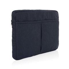 Vue Pochette ordinateur 15,6'' en coton recyclé AWARE™ Laluka de couleur bleu| Krokrodeal