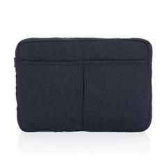 Vue Pochette ordinateur 15,6'' en coton recyclé AWARE™ Laluka de couleur bleu| Krokrodeal