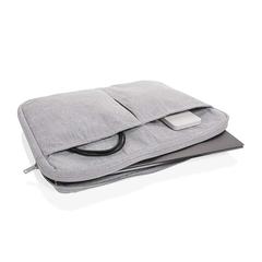 Vue Pochette ordinateur 15,6'' en coton recyclé AWARE™ Laluka de couleur gris| Krokrodeal