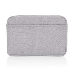 Vue Pochette ordinateur 15,6'' en coton recyclé AWARE™ Laluka de couleur gris| Krokrodeal