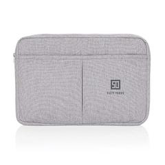 Vue Pochette ordinateur 15,6'' en coton recyclé AWARE™ Laluka de couleur gris| Krokrodeal