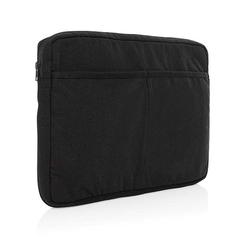 Vue Pochette ordinateur 15,6'' en coton recyclé AWARE™ Laluka de couleur noir| Krokrodeal