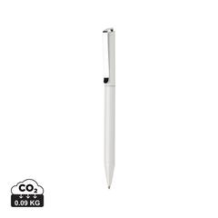 Vue Stylo en aluminium recyclé certifié RCS Xavi de couleur blanc| Krokrodeal