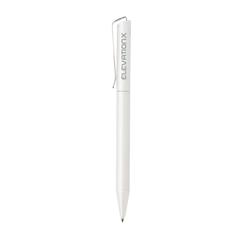 Vue Stylo en aluminium recyclé certifié RCS Xavi de couleur blanc| Krokrodeal