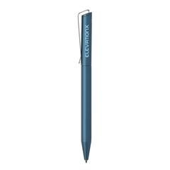 Vue Stylo en aluminium recyclé certifié RCS Xavi de couleur bleu| Krokrodeal