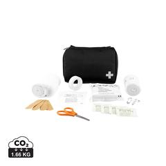Vue Kit de premiers soins de la taille d’une enveloppe de couleur noir| Krokrodeal