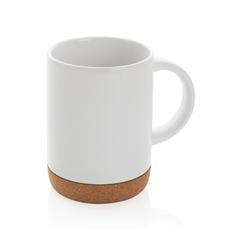 Vue Mug en céramique avec base en liège de couleur blanc| Krokrodeal