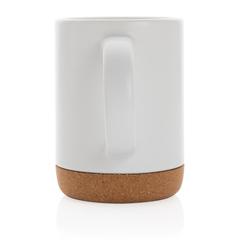Vue Mug en céramique avec base en liège de couleur blanc| Krokrodeal