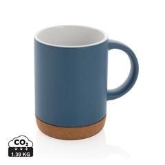 Vue Mug en céramique avec base en liège de couleur bleu| Krokrodeal