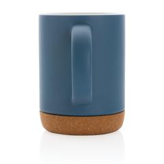 Vue Mug en céramique avec base en liège de couleur bleu| Krokrodeal
