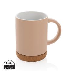 Vue Mug en céramique avec base en liège de couleur marron| Krokrodeal
