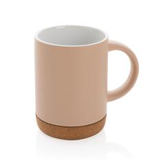 Vue Mug en céramique avec base en liège de couleur marron| Krokrodeal