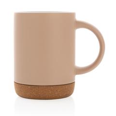 Vue Mug en céramique avec base en liège de couleur marron| Krokrodeal