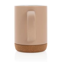Vue Mug en céramique avec base en liège de couleur marron| Krokrodeal