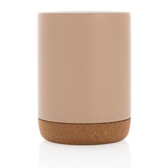 Vue Mug en céramique avec base en liège de couleur marron| Krokrodeal