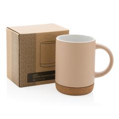 Vue Mug en céramique avec base en liège de couleur marron| Krokrodeal