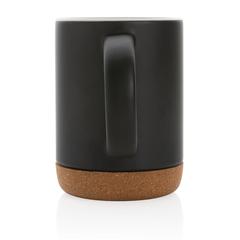 Vue Mug en céramique avec base en liège de couleur noir| Krokrodeal