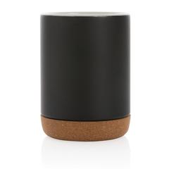 Vue Mug en céramique avec base en liège de couleur noir| Krokrodeal