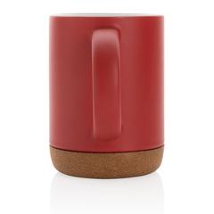 Vue Mug en céramique avec base en liège de couleur rouge| Krokrodeal