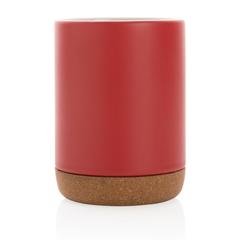 Vue Mug en céramique avec base en liège de couleur rouge| Krokrodeal