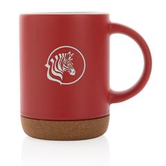 Vue Mug en céramique avec base en liège de couleur rouge| Krokrodeal