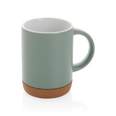 Vue Mug en céramique avec base en liège de couleur vert| Krokrodeal